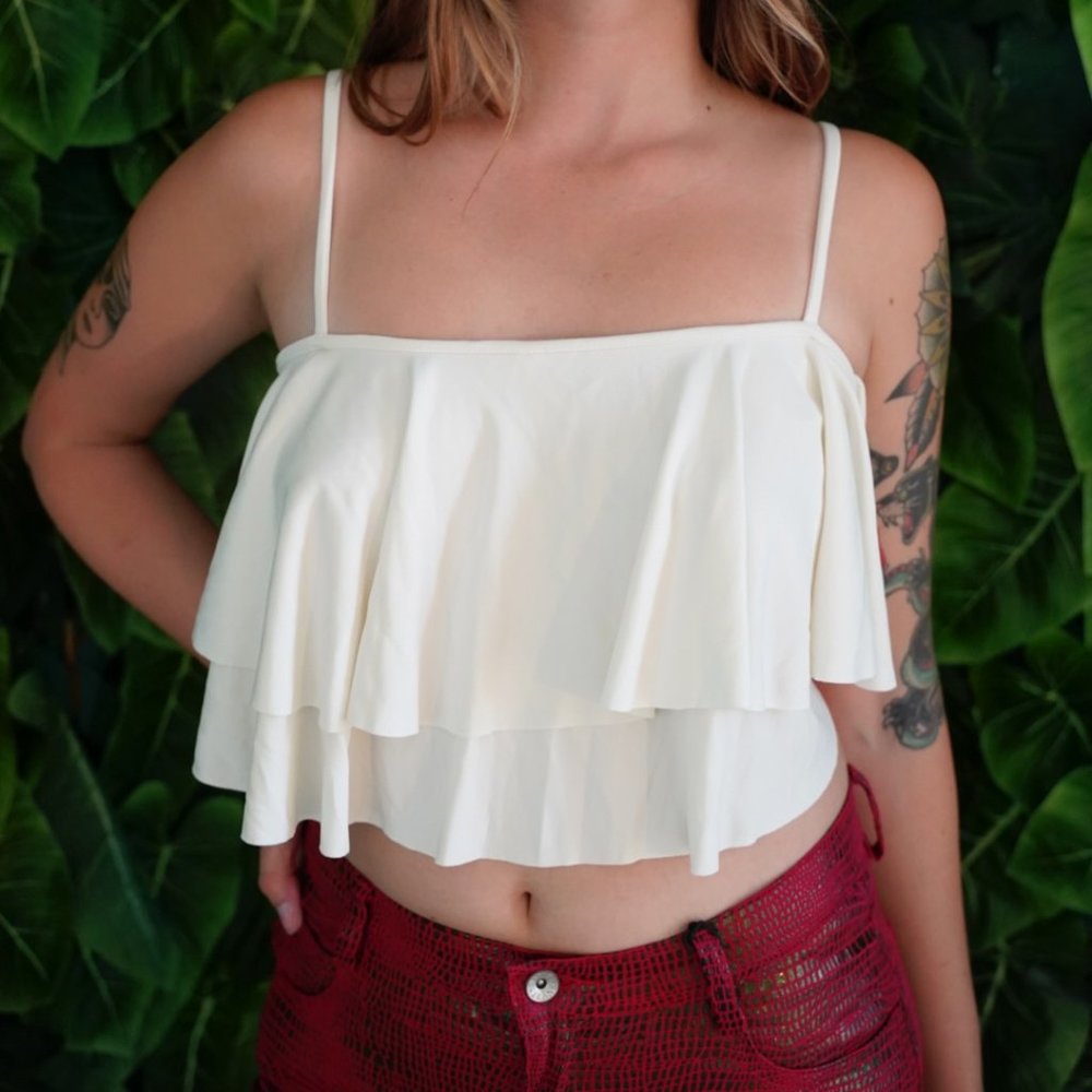2/$30 Kimchi Blue Ruffle Crop Top (NWT)